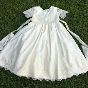 Cream / Off White Handmade Kids Gown Dress